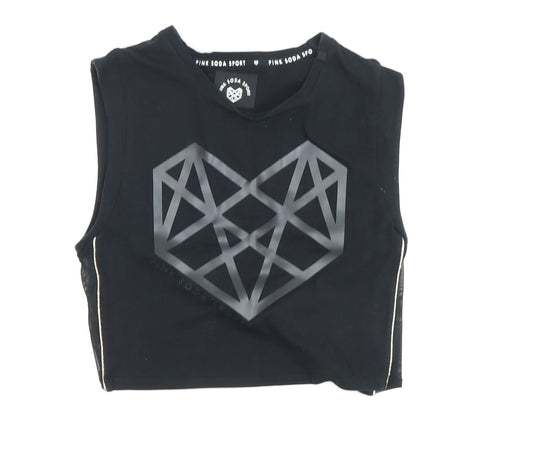Pink Soda Sport Women's Black Cropped Tank Size 14