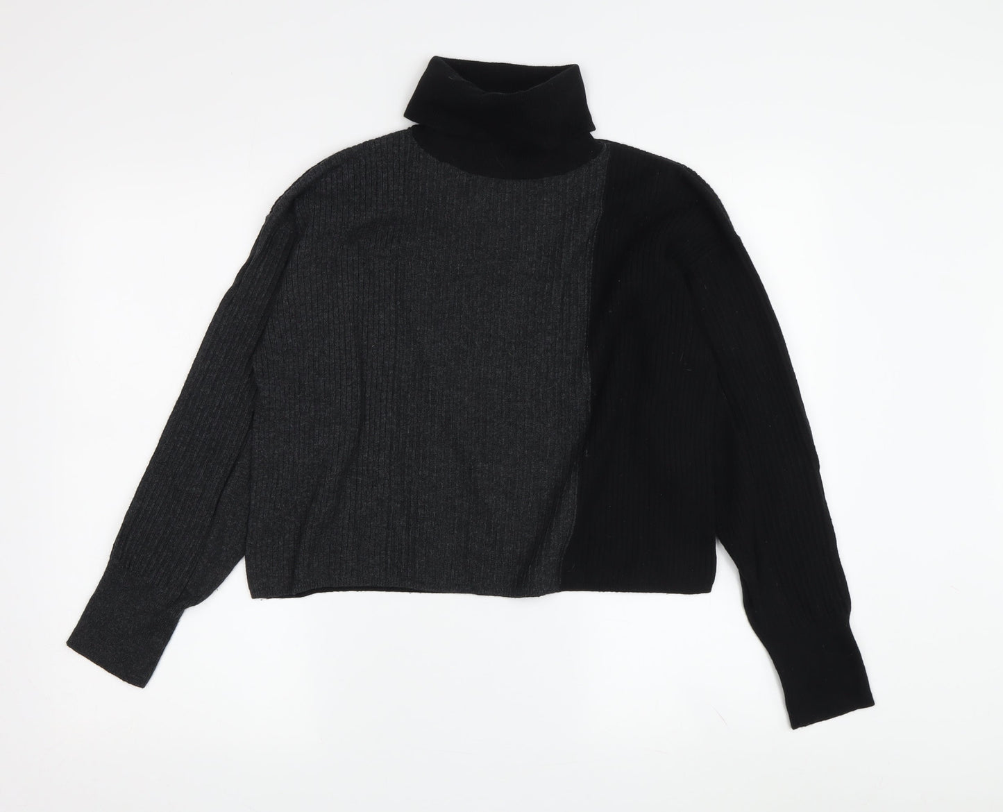 Topshop Women's Black Roll Neck Jumper UK S