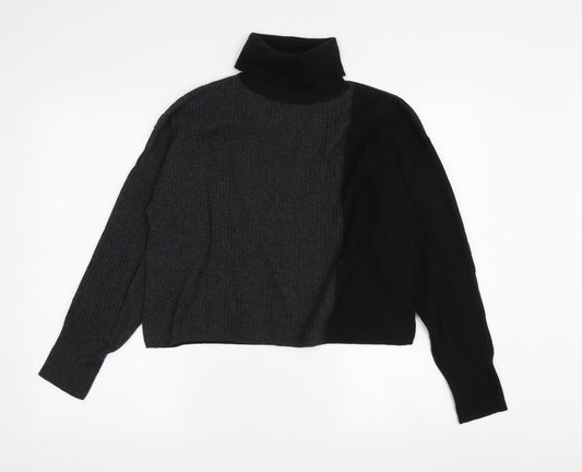 Topshop Women's Black Roll Neck Jumper UK S