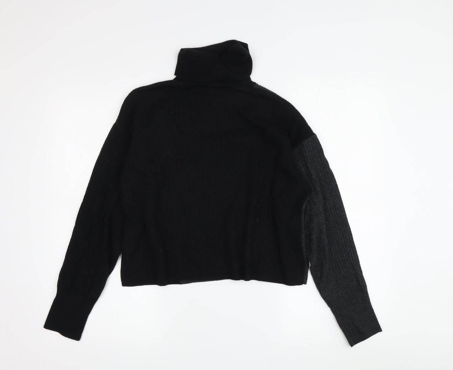 Topshop Women's Black Roll Neck Jumper UK S