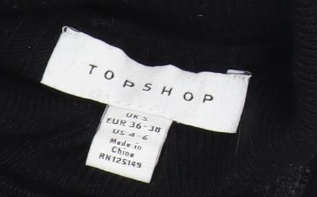 Topshop Women's Black Roll Neck Jumper UK S