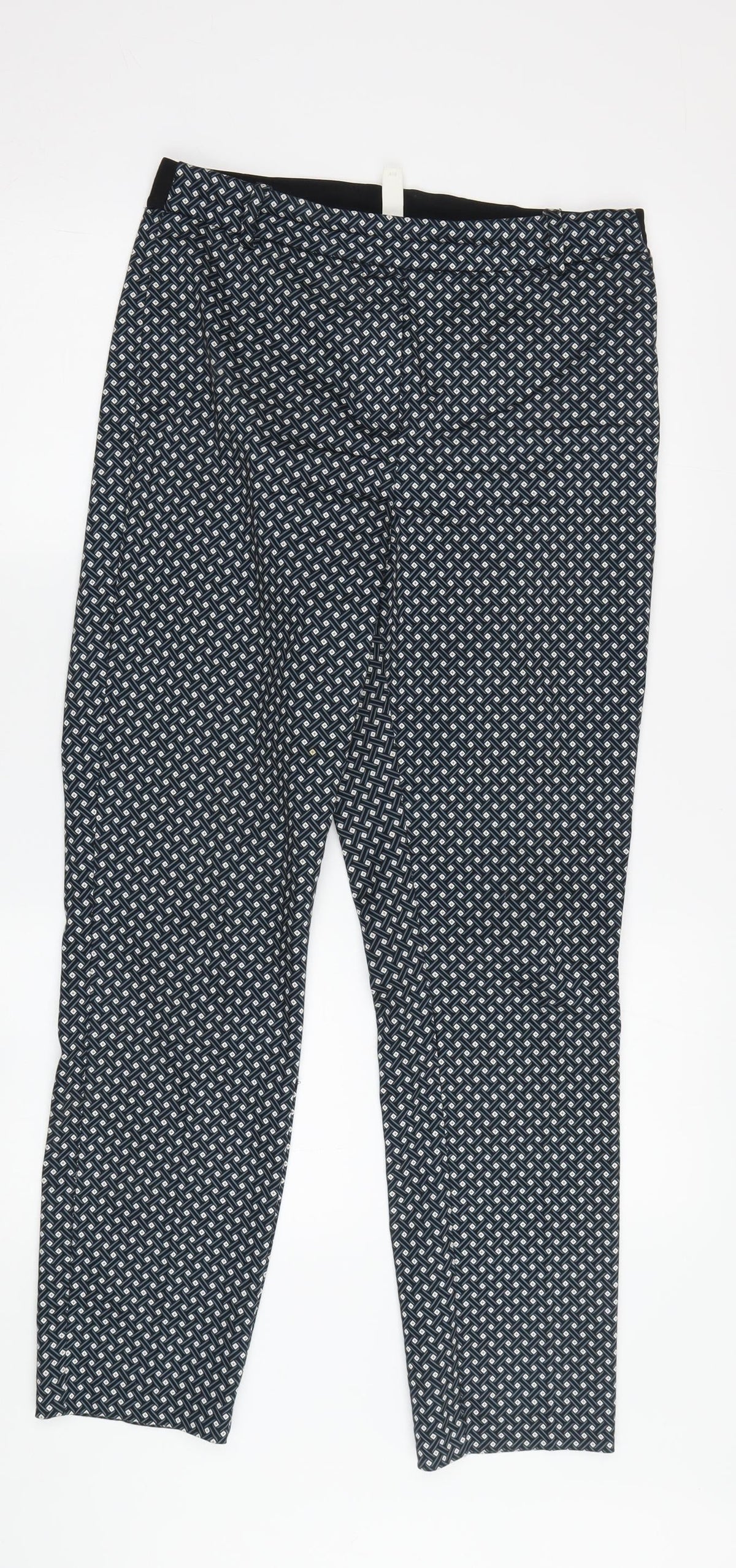 Women's Black Geometric H&M Trousers, Size L