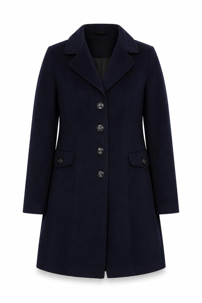 W Women's Blue Mid-Length Coat Size 14