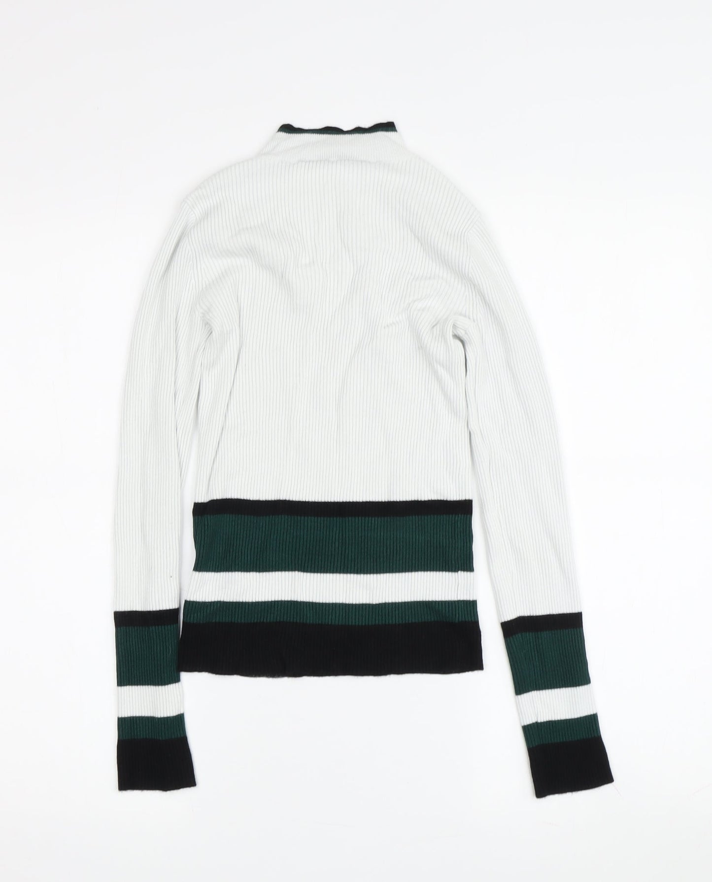 Miss Selfridge Multicoloured Stripe Mock Neck Jumper Size 8