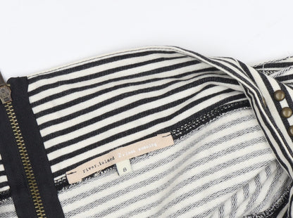Close-up detail of River Island Striped Short Skirt, Black & White, size 8