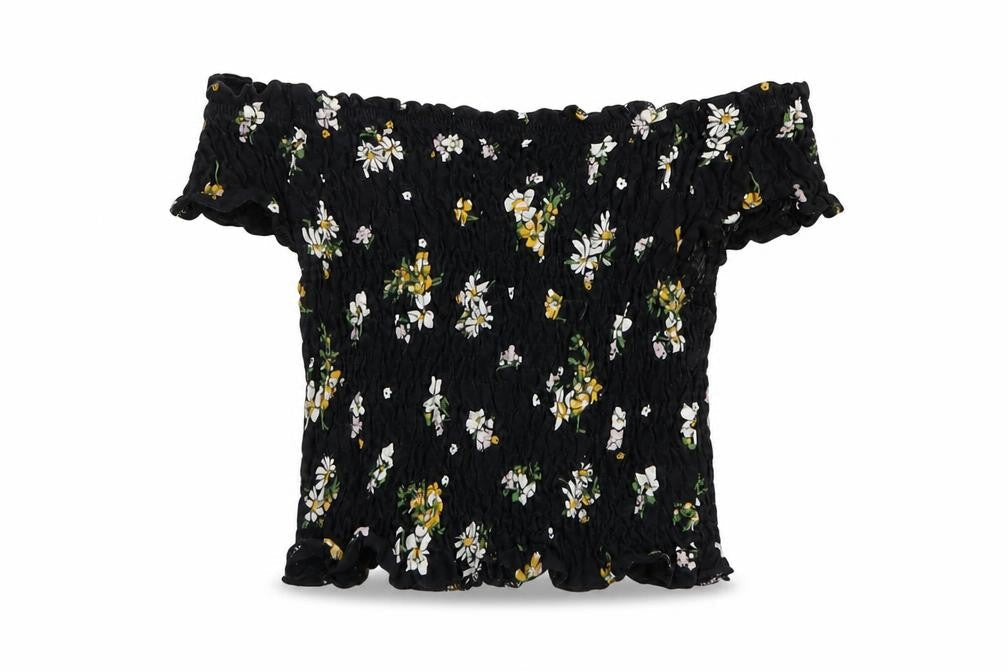 Miss Selfridge Women's Black Floral Tunic Blouse, Size 8