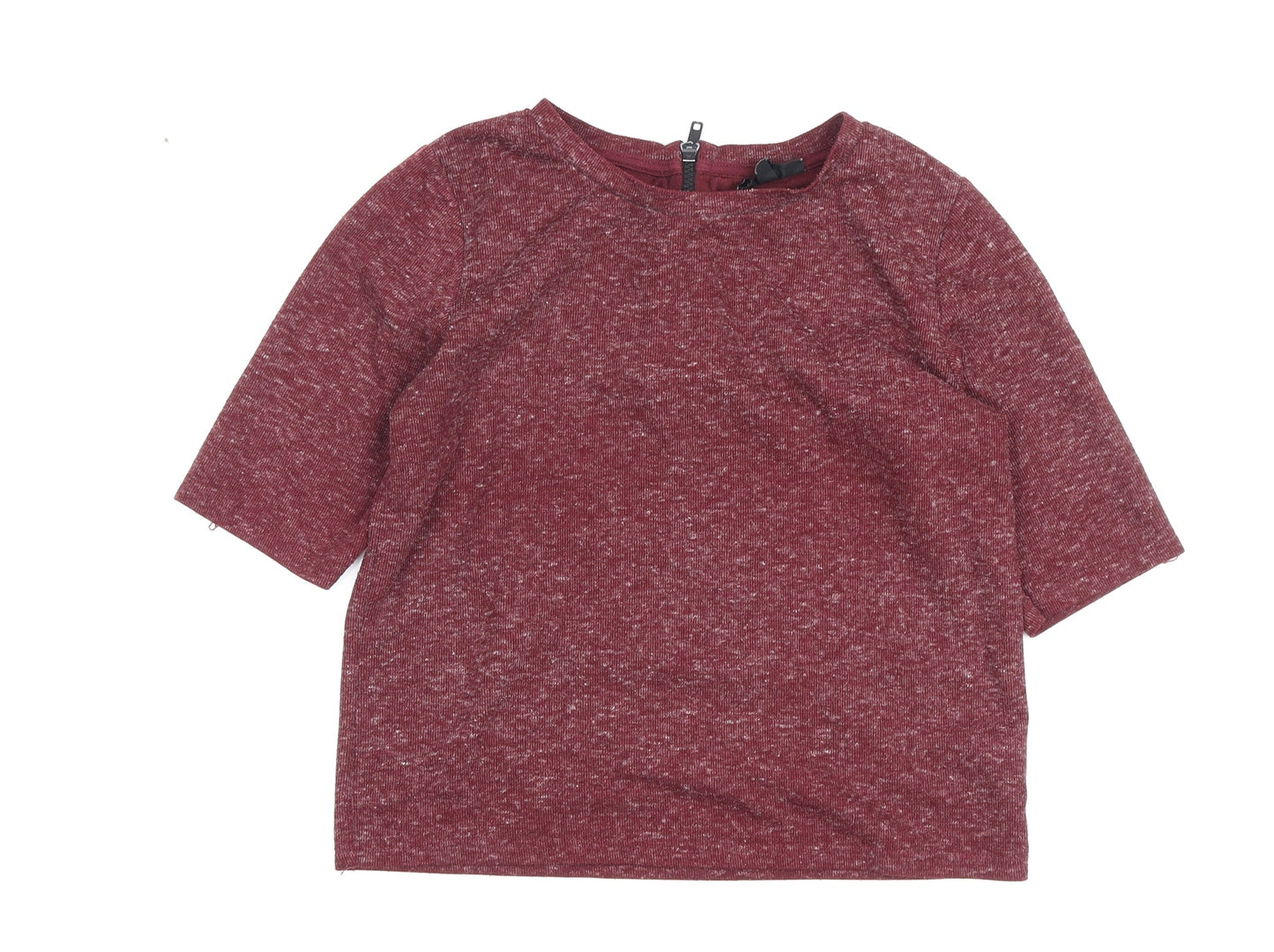 Topshop Women's Red Crew Neck T-Shirt Size 6