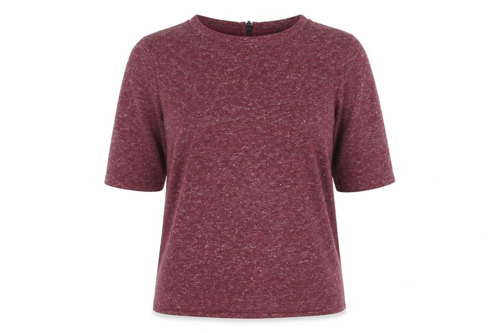 Topshop Women's Red Crew Neck T-Shirt Size 6