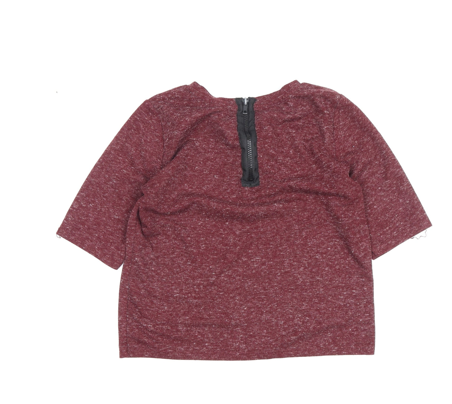 Topshop Women's Red Crew Neck T-Shirt Size 6