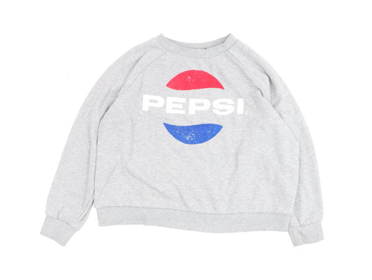Topshop Women's Grey Logo Pullover Sweatshirt Size 10