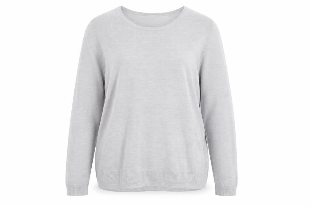 BHS Women's Grey Knit Jumper Size 14 Crew Neck