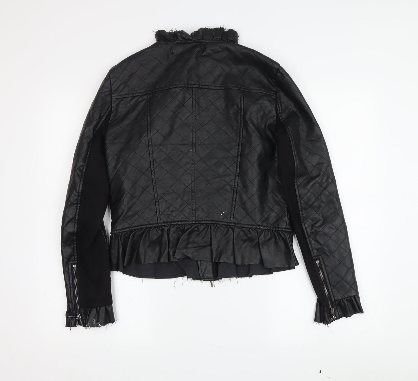 French Connection Women's Black Quilted Jacket Size 10