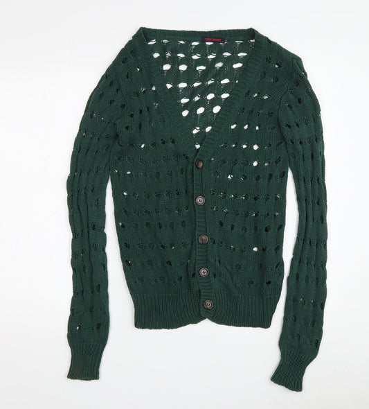 Tony Moro Women’s Green Open-Knit Cardigan M