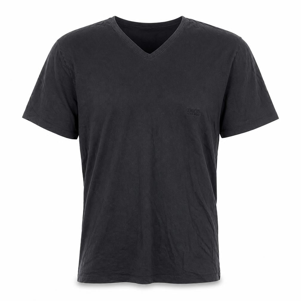 Hugo Boss Men's Black XL V-Neck T-Shirt Cotton