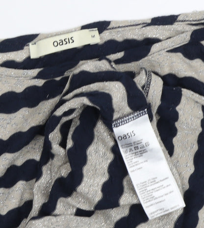 Oasis Women's Multicoloured Stripe T-Shirt Size M