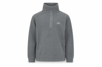 Front view of Trespass Grey boys’ 1/4 zip fleece sweatshirt, 9-10 years