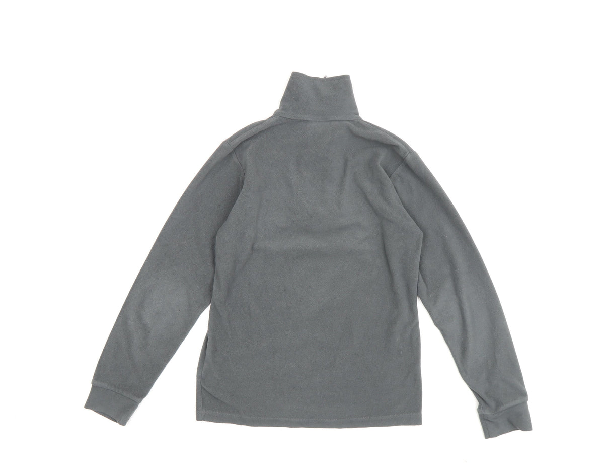 Back view of Trespass Grey boys’ 1/4 zip fleece sweatshirt, 9-10 years