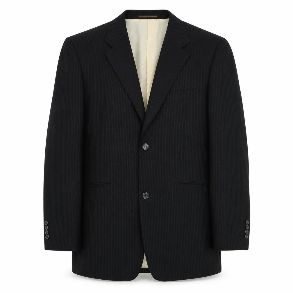 Voeut Men's Black Striped Suit Jacket Size 48