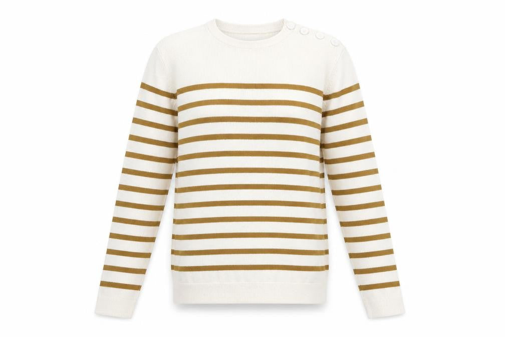 La Redoute Women's Beige Striped Pullover Jumper S