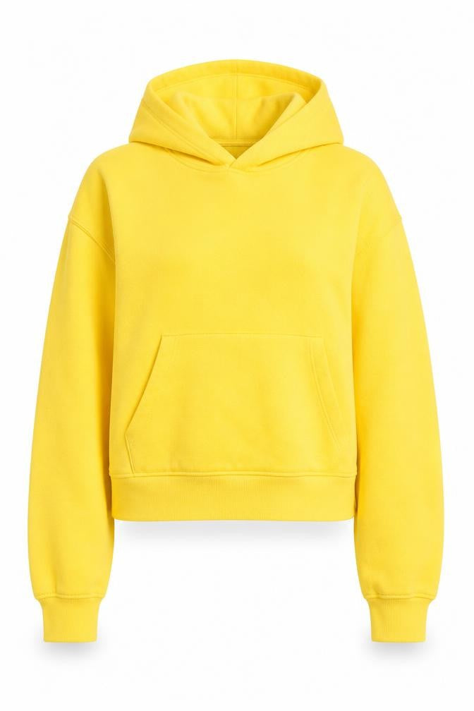 Zara Women's Yellow Pullover Hoodie, Size 10