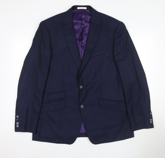Without Prejudice Men's Blue Wool Blazer 42R Regular Fit