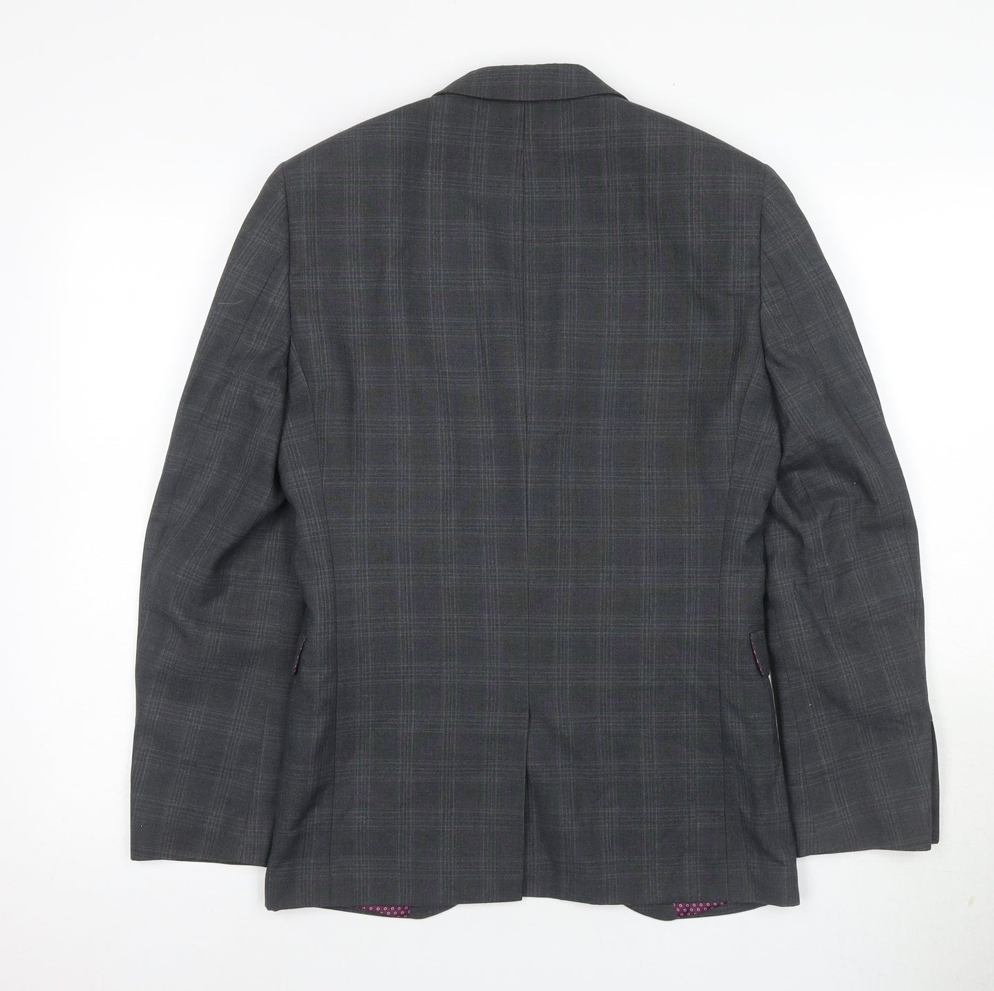 Next Grey Men's Blazer 34R Check Notch Lapel