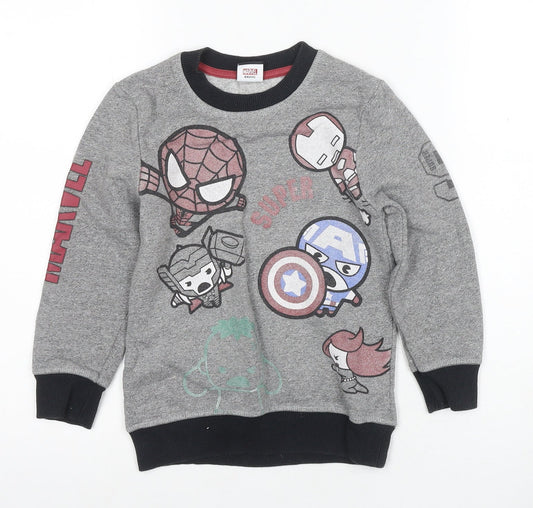 George Boys Grey Avengers Pullover Hoodie 5-6 Years Superhero