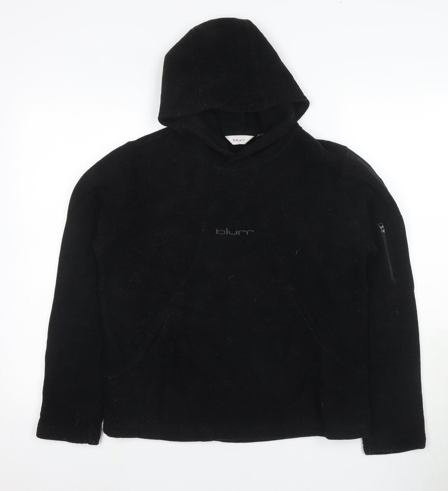 Blurr Unisex Black Pullover Hoodie M