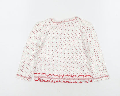 Back view of Disney girls’' white minnie mouse long sleeve t-shirt 9-12 months