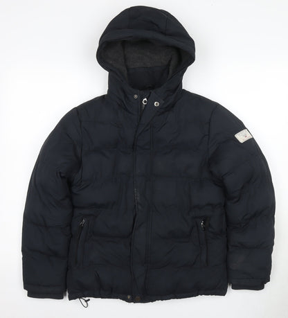 Additional front view of TOG24 boys’ black puffer jacket 11 years hooded