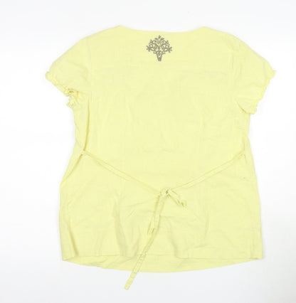Back view of RJR.John Rocha Yellow Linen Blouse, size 14