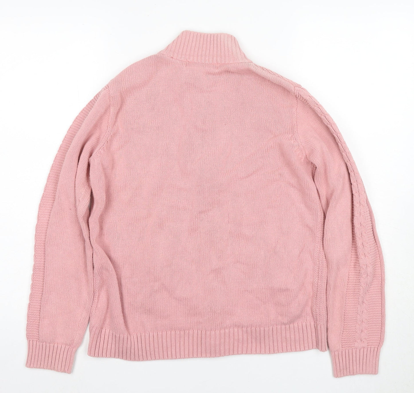 ISLE Women's Pink Full Zip Mock Neck Jumper, Size S