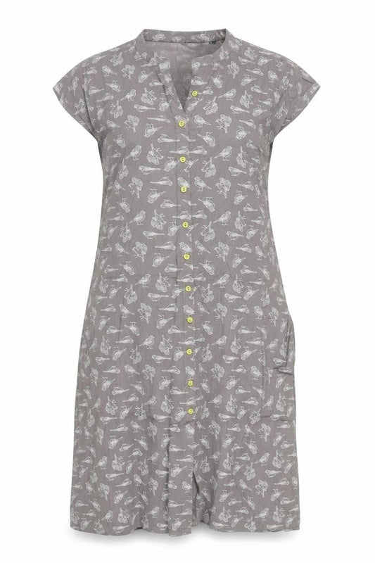Ayasa Women's Grey Animal Print Shirt Dress Size 10