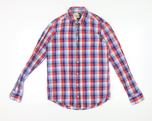 Boss Orange Men's Multicoloured Plaid Shirt M