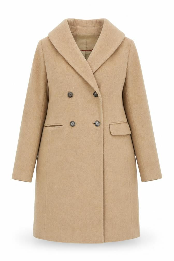 Monsoon Women's Beige Wool Blend Overcoat Size 10