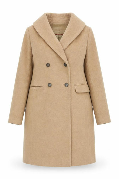 Monsoon Women's Beige Wool Blend Overcoat Size 10