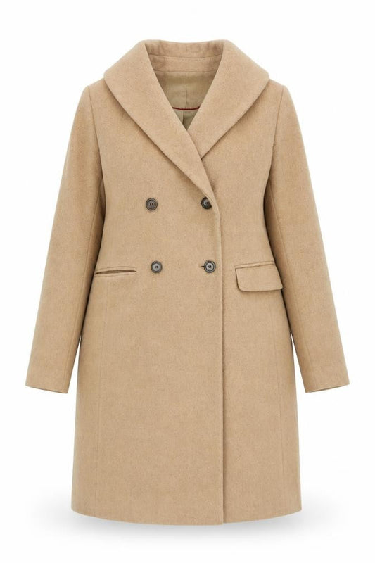 Monsoon Women's Beige Wool Blend Overcoat Size 10