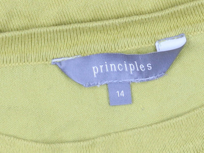 Close-up detail of Principles Women's Yellow jumper, size 14