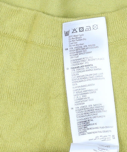Brand and care label for Principles Women's Yellow jumper, size 14