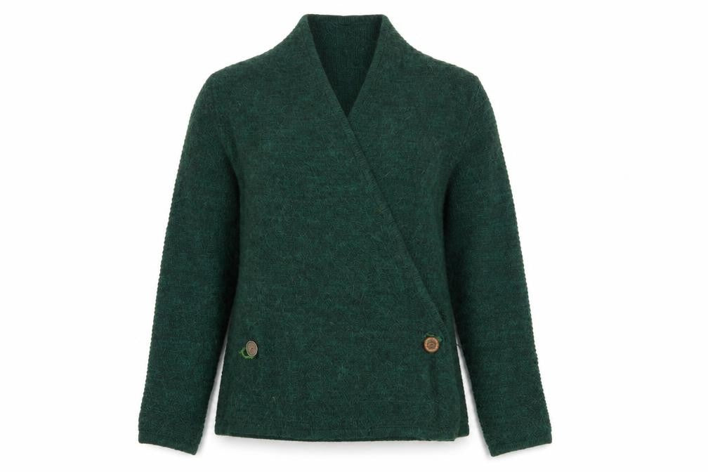 H&M Women's Green Wrap Jumper - Size M