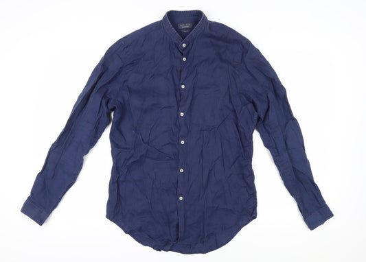Zara Men Blue Slim Fit Button-Up Shirt