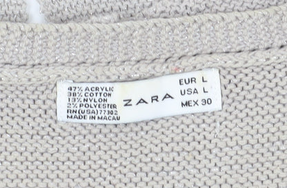 Zara Women's Beige Knit Vest - Size L