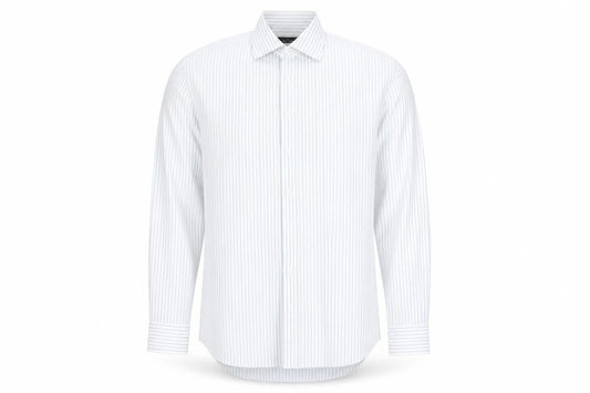 Daniel Hechter Men's White Striped Button-Up Shirt 44