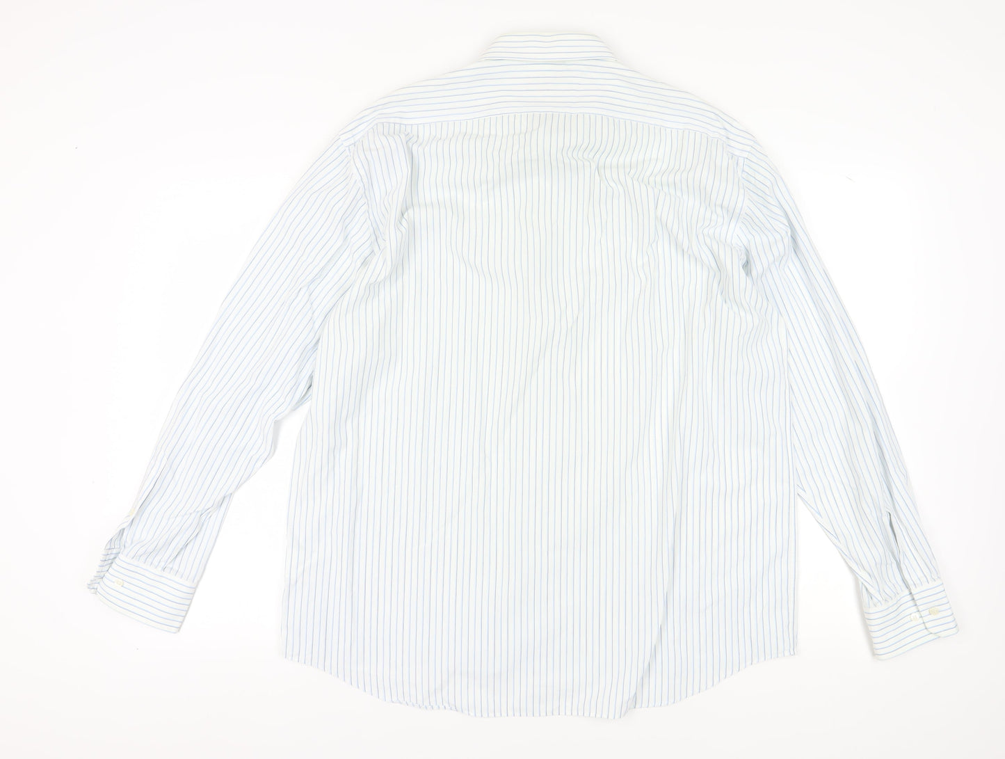 Daniel Hechter Men's White Striped Button-Up Shirt 44