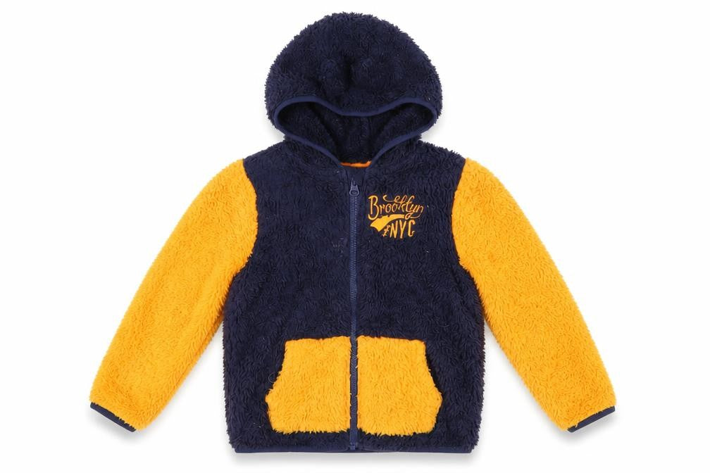 Lupilu Boys Hooded Fleece Jacket Blue Yellow Size 5