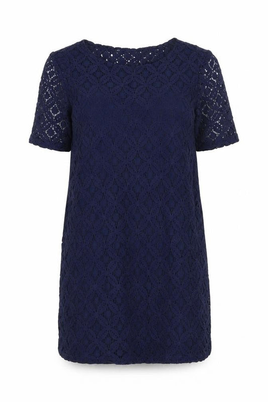 Next Women's Blue Lace Shift Dress Size 8