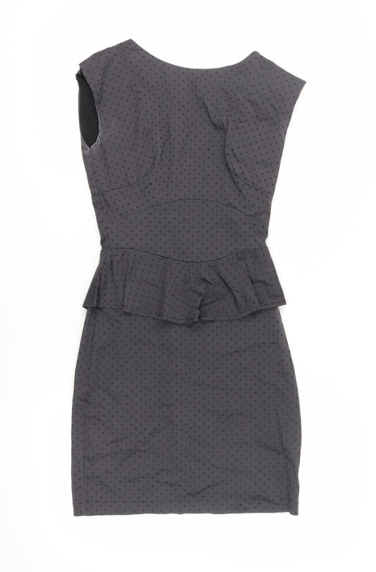 Louche Women's Black Polka Dot Sheath Dress, Size 8