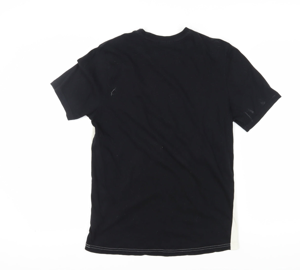 Back view of Fila Men's Black and White Colourblock T-Shirt - S