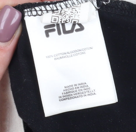 Brand and care label for Fila Men's Black and White Colourblock T-Shirt - S
