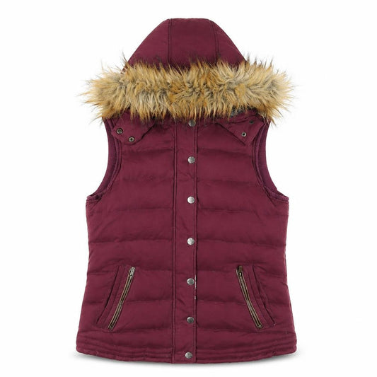FatFace Women's Red Hooded Puffer Waistcoat Size 12